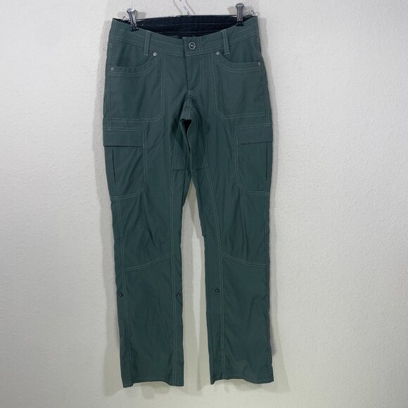 Kuhl Pants Women's 2R Roll-Up Stretch Nylon Olive Green Vented Cargo Hiking‎ - Picture 1 of 10